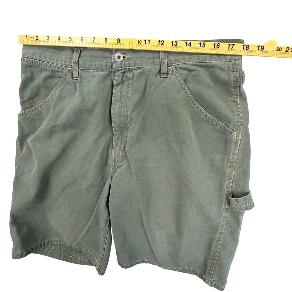 Vintage GAP Carpenter Shorts Men 36 Olive Green Cotton Canvas Utility Work Y2K - Picture 9 of 15